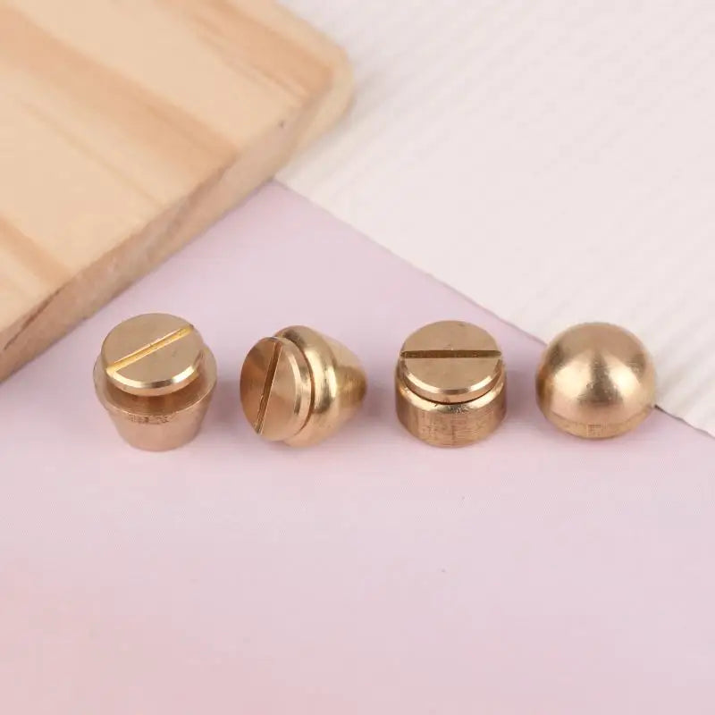 Solid Brass Rivets & Screws – 5-Set DIY Leather Bag Feet