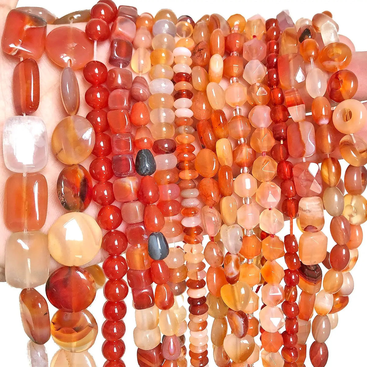 Red Agate Carnelian Loose Stone Beads 8mm – DIY Jewelry