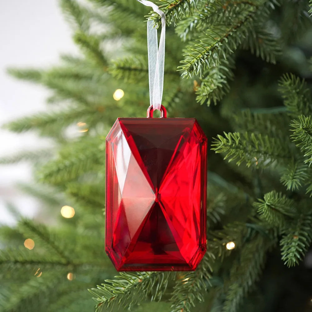 Multicolor Christmas Gemstone Drop Pendant | Plastic Xmas Ornament