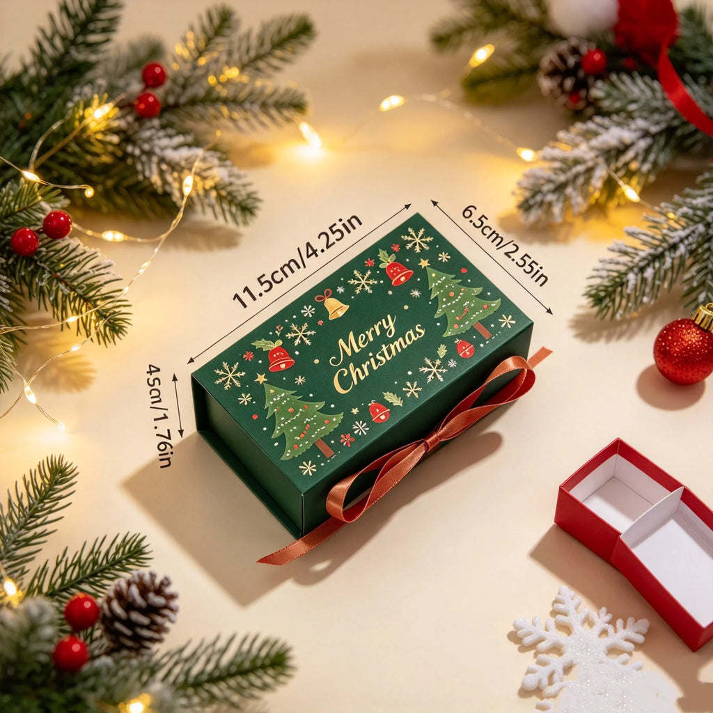 10-Pack Christmas Gift Boxes with Ribbon | Holiday Packaging