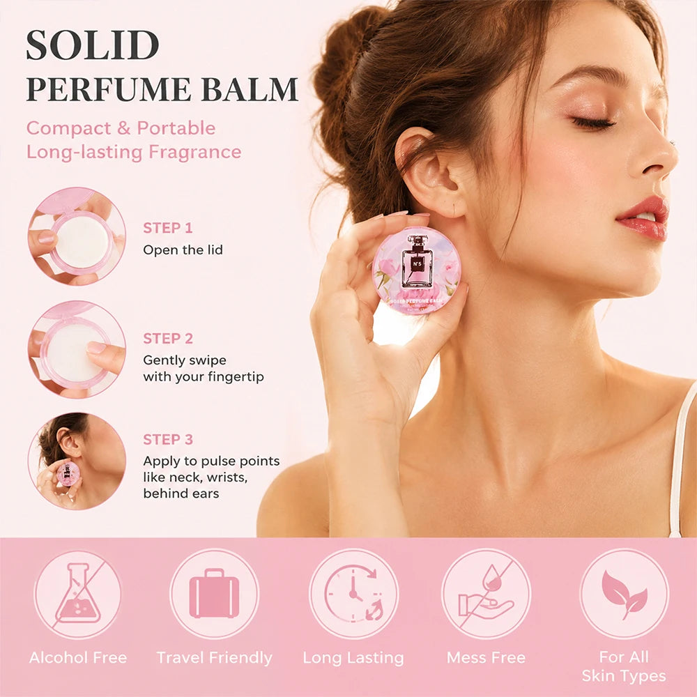 Solid Perfume Balm Set – 6 Scents Travel Pocket Fragrance