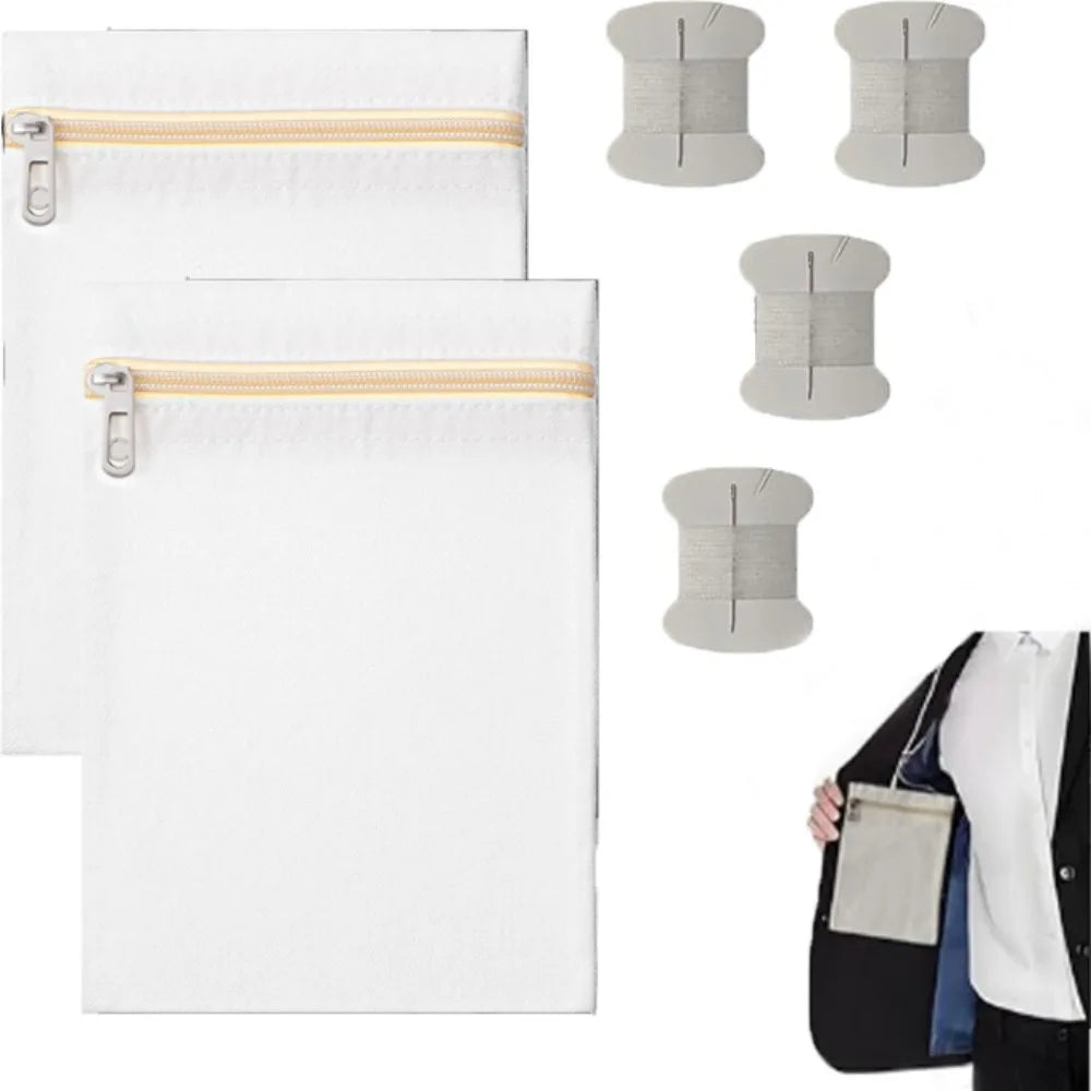 Sew-In Zipper Hidden Pocket Set – Polyester Security Pocket