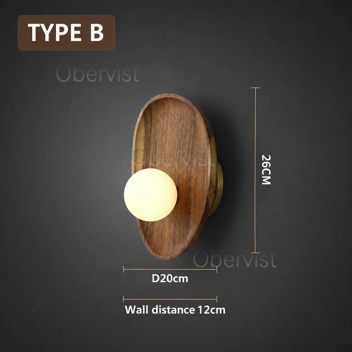 Vintage Wooden Glass LED Wall Sconce | E27 Touch Switch