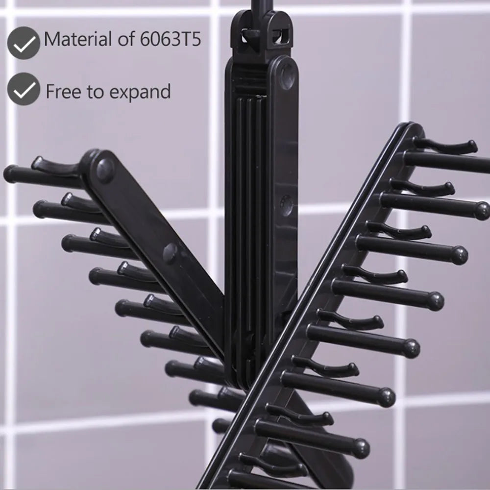 20-Row Tie Rack & Scarf Organizer | Space-Saving Closet Hanger
