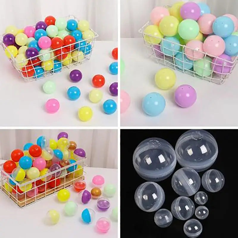50-Pack Empty Plastic Capsule Balls 28–55mm | DIY Toy Containers