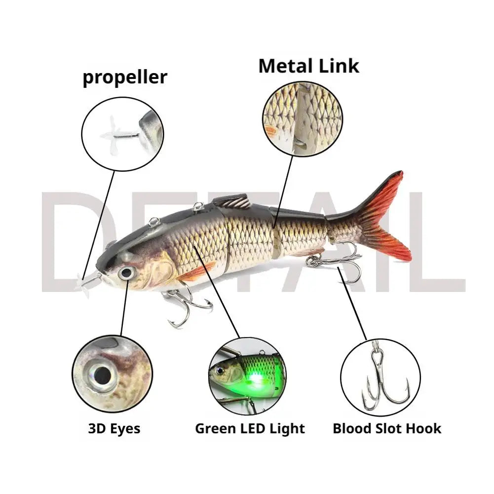 3D Robotic Electric Fishing Lure – USB Rechargeable, 4 Swim Modes