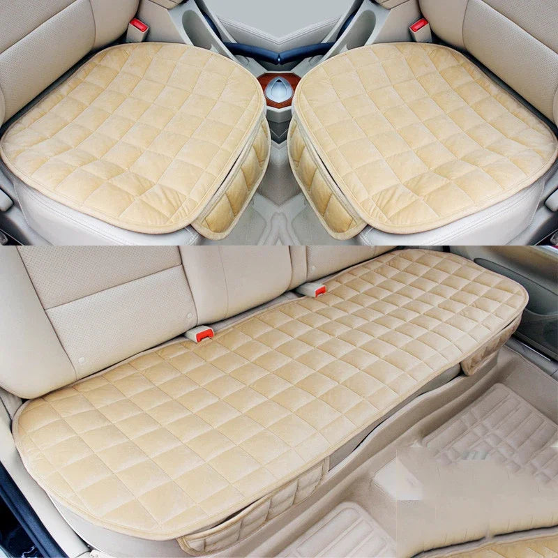 Universal Plush Car Seat Cover Set – 3-Piece Front & Rear