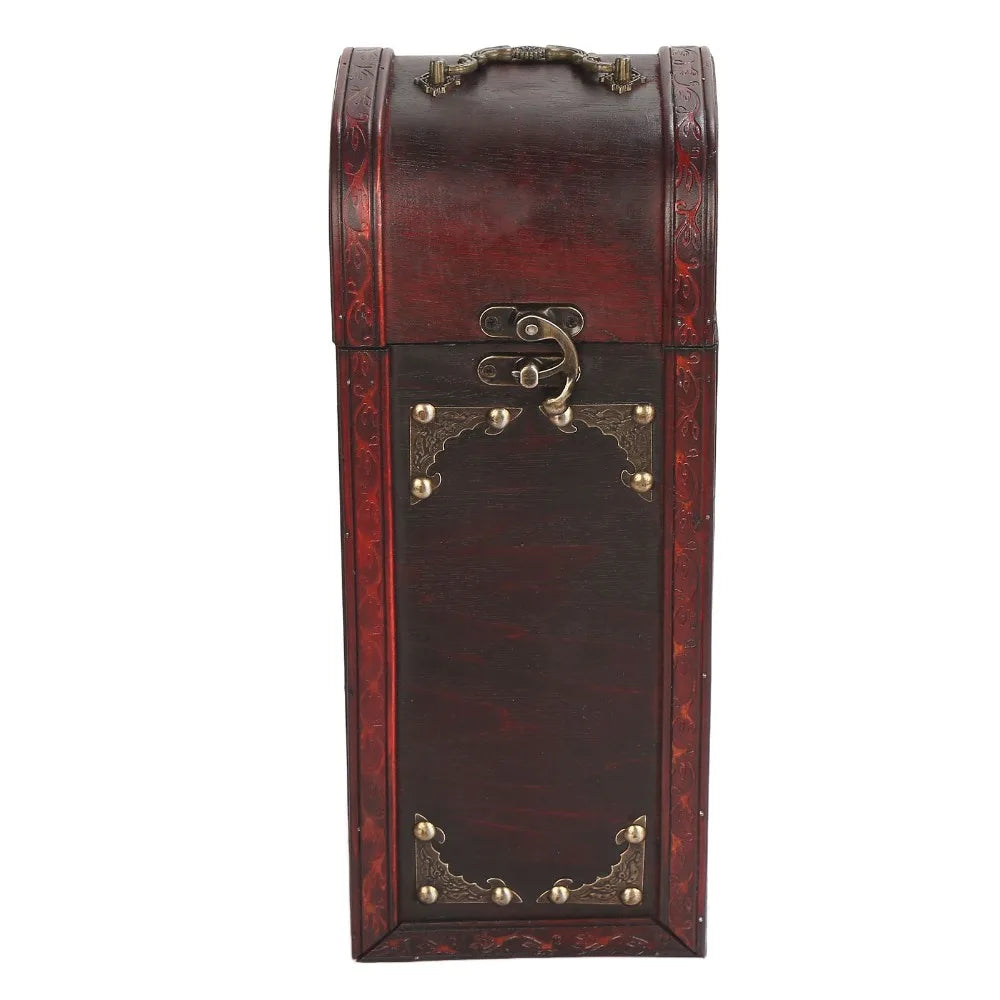 Wooden Wine Gift Box – Single Bottle Case with Lid & Handle