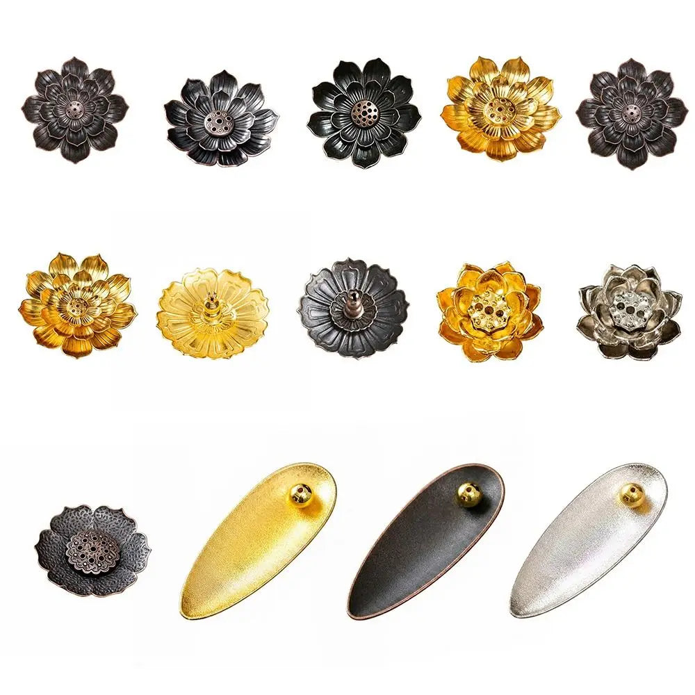 Lotus Incense Holder – Alloy Multi-Hole Incense Stick Base