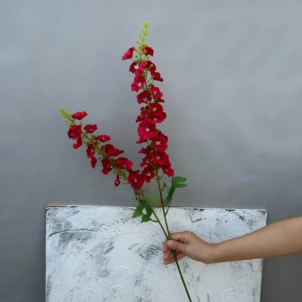 Pink Artificial Larkspur Silk Flower Stems – Faux Floral Bouquet