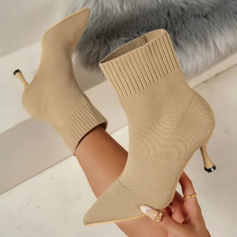 Women's Stretch Chelsea Ankle Boots – Pointed Toe Stiletto