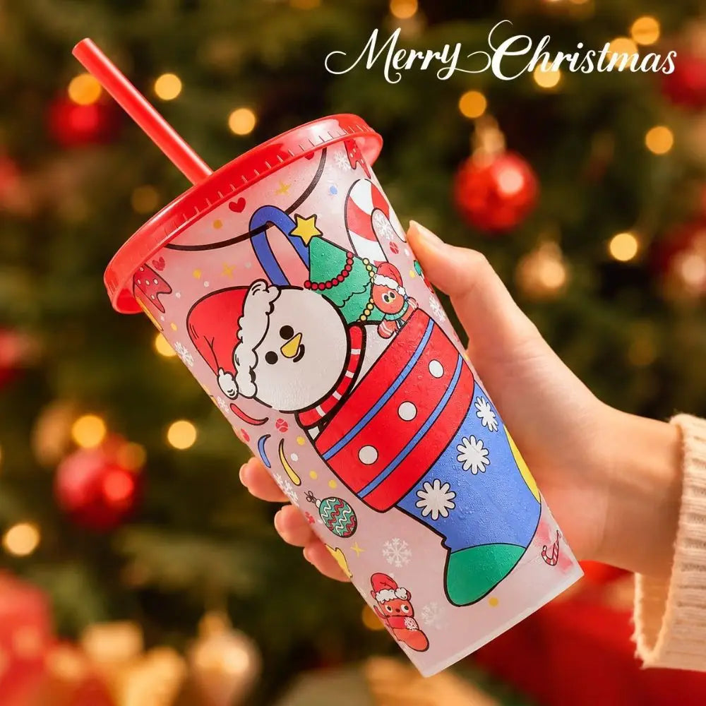 Color Changing Tumbler Cup 710ml – BPA-Free Reusable Straw