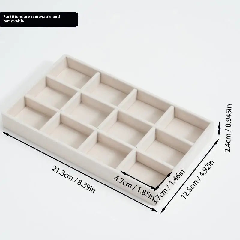 Velvet Jewelry Storage Box – Earrings, Rings & Necklace Tray