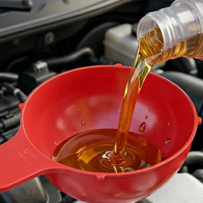 Wide-Mouth Foldable Plastic Car Funnel – Oil & Liquid Transfer