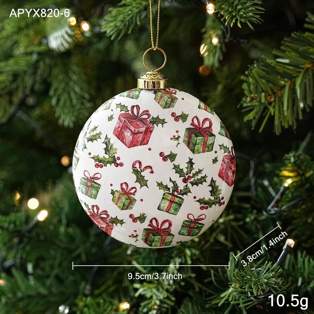 Vintage Flat Round Foam Christmas Ornaments | Paper Print