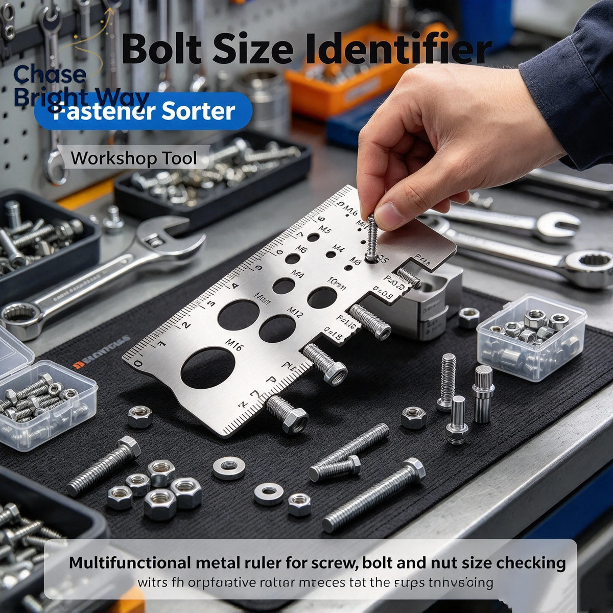 Stainless Steel Screw Thread Pitch & Diameter Gauge – M12
