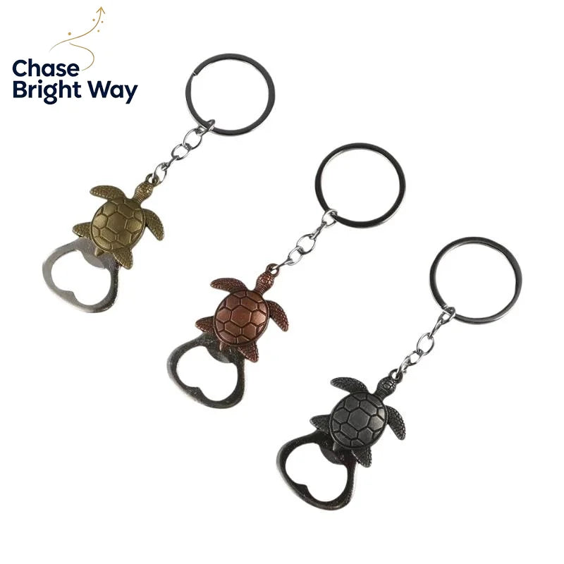 Vintage Animal Keychain Bottle Opener – Wolf Lion Turtle Frog