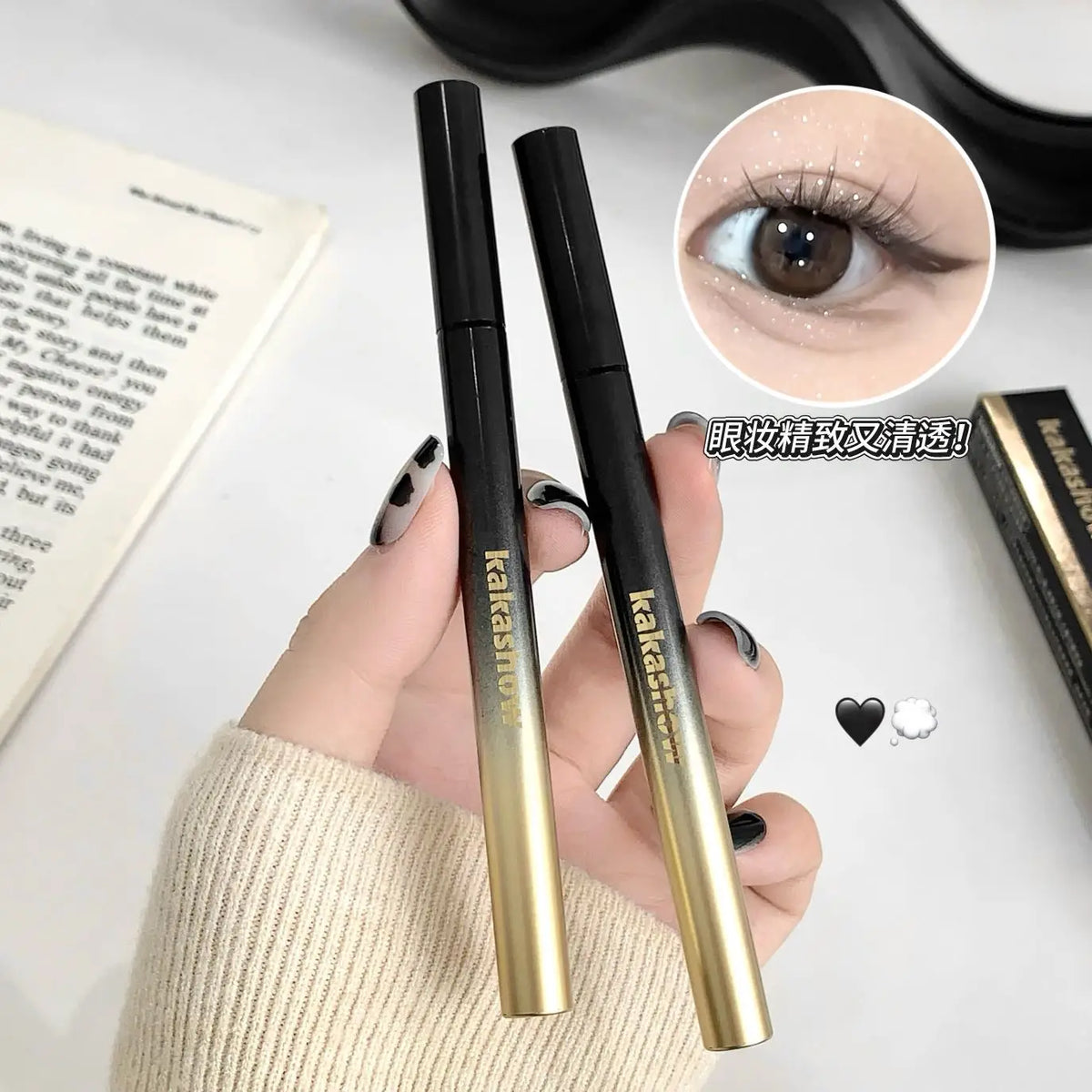 Waterproof Liquid Eyeliner – Ultra-Fine Tip, Smudge-Proof Black