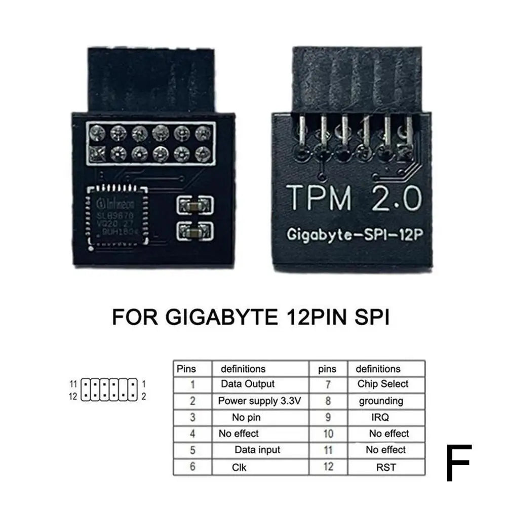 TPM 2.0 Security Module 12/14/18/20-Pin LPC – ASUS MSI GIGABYTE