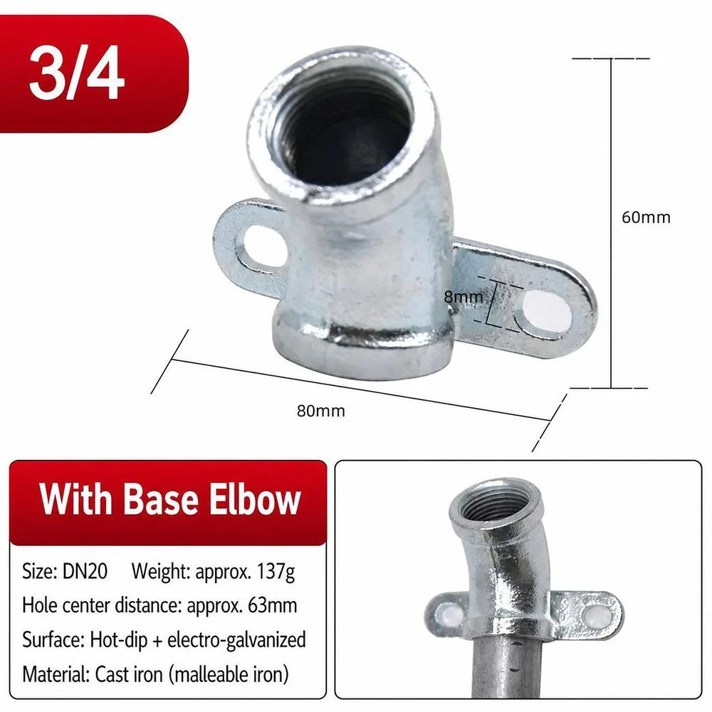 Malleable Cast Iron Wall Mount Threaded Pipe Fitting | DN15 DN20