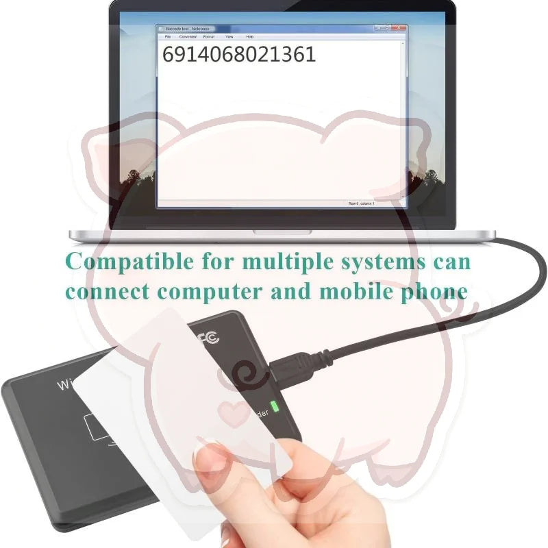USB RFID Card Reader 125kHz & 13.56MHz – ID Card Scanner