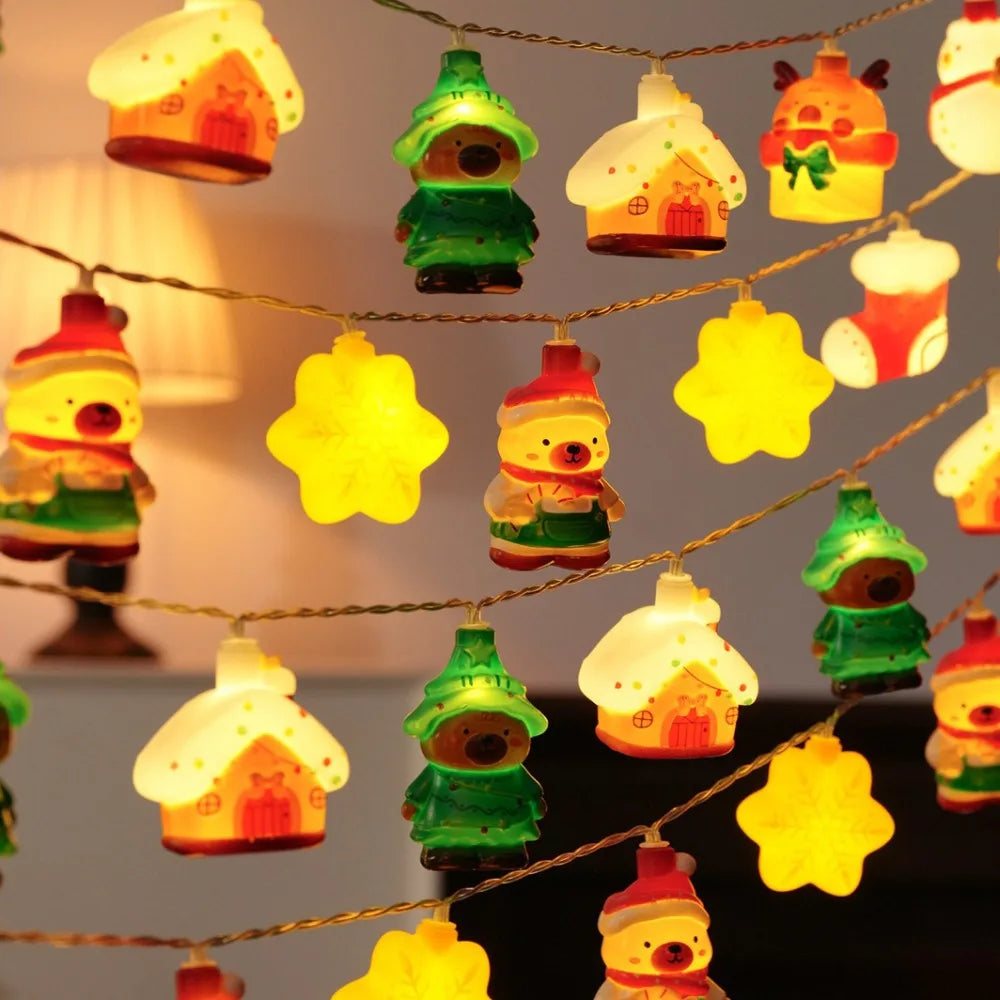 3D Christmas LED String Lights – 20 LED Battery Powered, 3M