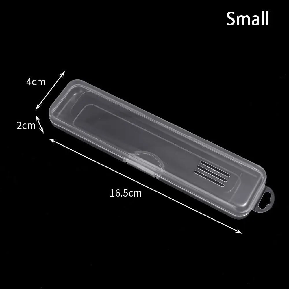 Transparent Makeup Brush & Pen Storage Box with Cover | 3 Sizes