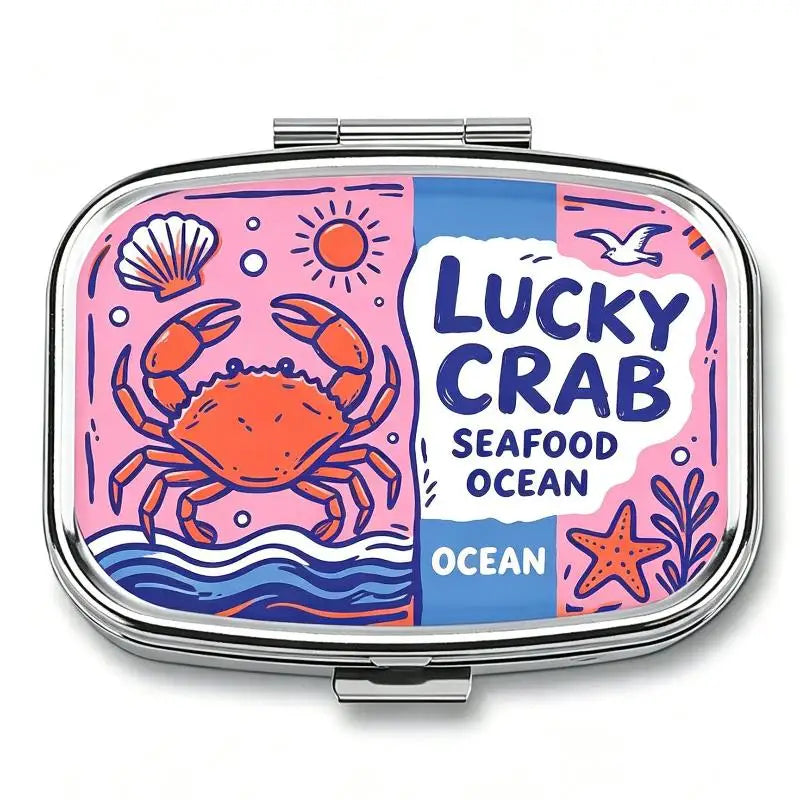 Vintage Sardines Metal Pill Box – 2-Compartment Fish Design