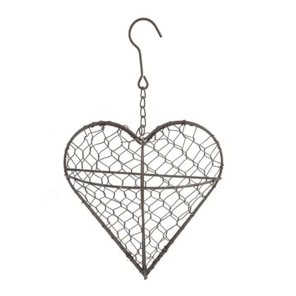 Heart-Shaped Metal Hanging Planter with Hook – Garden Basket