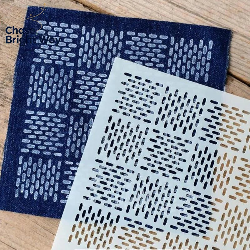 Sashiko Embroidery Stencil Set – 9/32Pcs Geometric PET Templates