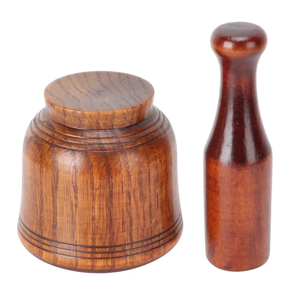 Wooden Mortar and Pestle Set – Jujube Wood Spice Grinder