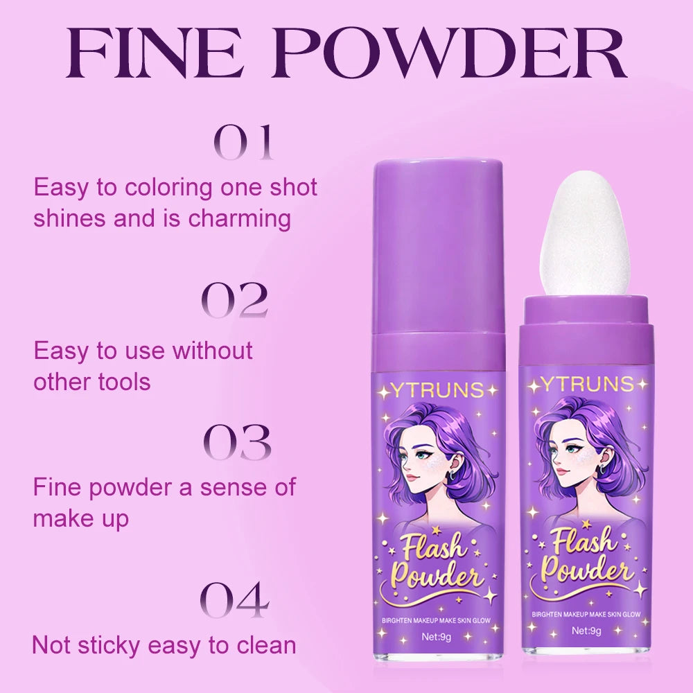 Shimmer Highlighter Loose Powder 9g with Puff Brush – All Skin