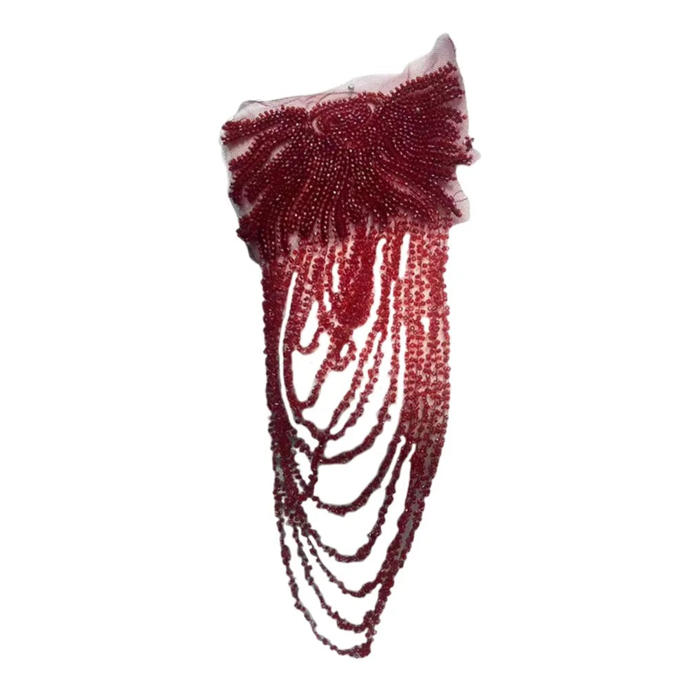 Crystal Bead Fringe Embroidery Patch – Tassel Sewing Appliqué