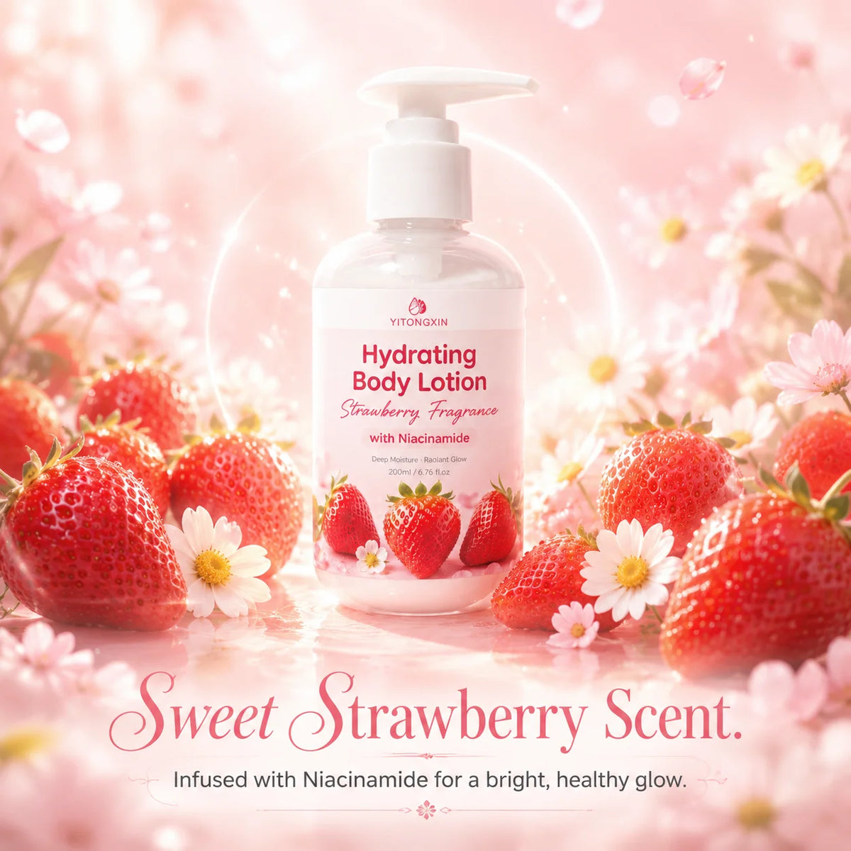 Strawberry Niacinamide Body Lotion – Deep Moisture 200ml