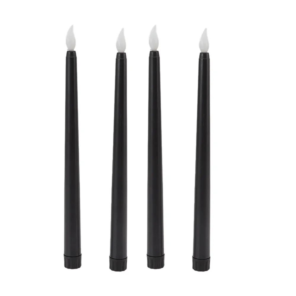 4-Pack Flameless LED Taper Candles – Warm Flickering Light