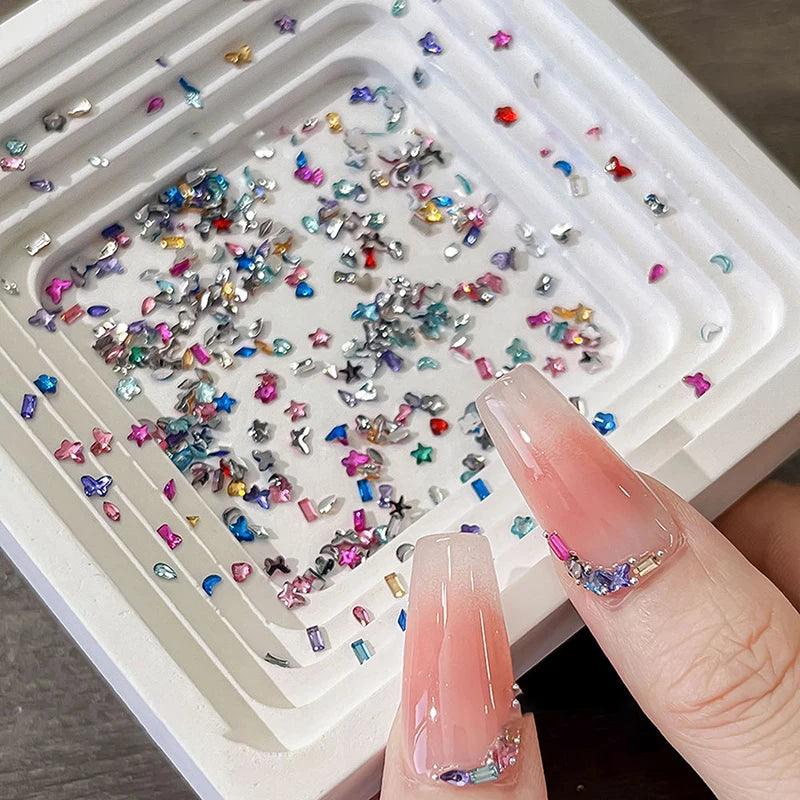 1440Pcs Resin Rhinestone Nail Charms – Flat Back Gem Set