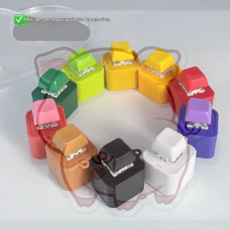 Keycap Voice Recorder Keychain – LED Fidget Clicker Toy