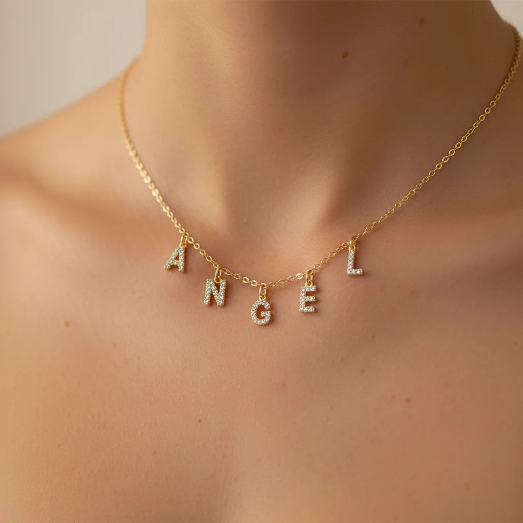 Personalized Initial Letter Necklace – 18K Gold Stainless Steel