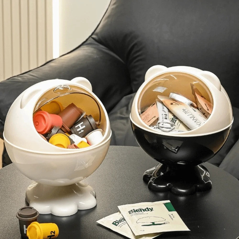 Spherical Hair Accessories Storage Box with Dustproof Lid