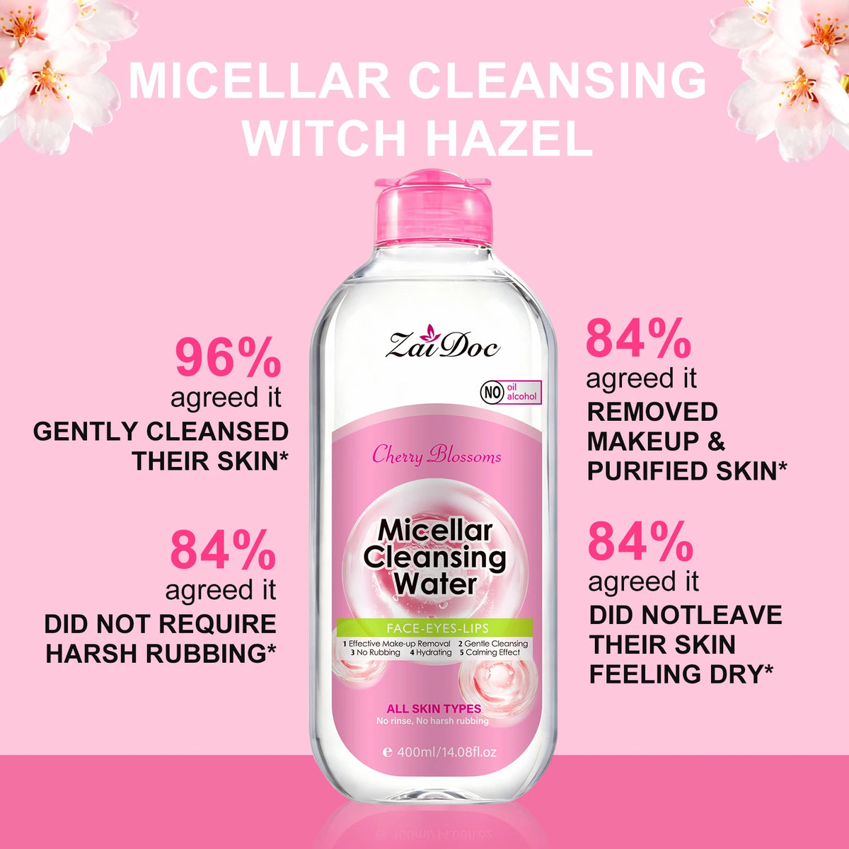 ZaiDoc Micellar Cleansing Water Turmeric & Cherry Blossom 400ml