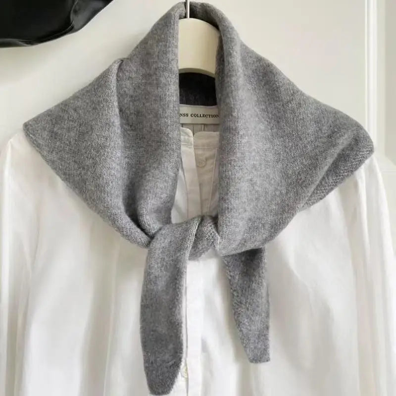 Women's Soft Knit Triangle Scarf – Warm Neck Shawl & Head Wrap