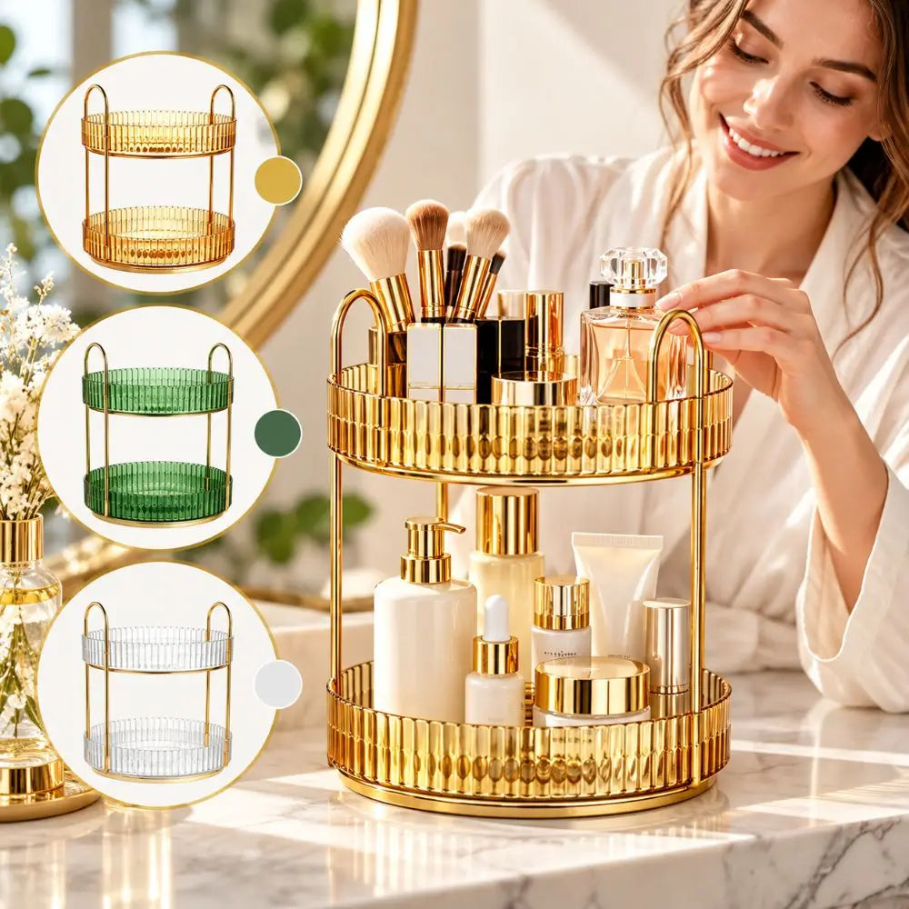 360° Rotating Multi-Tier Makeup & Desktop Organizer