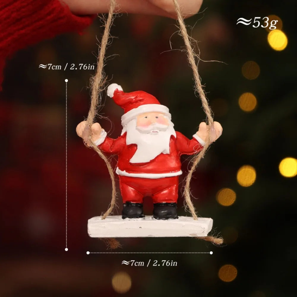 Nordic Iron Christmas Hanging Ornament | Santa & Xmas Tree Pendant