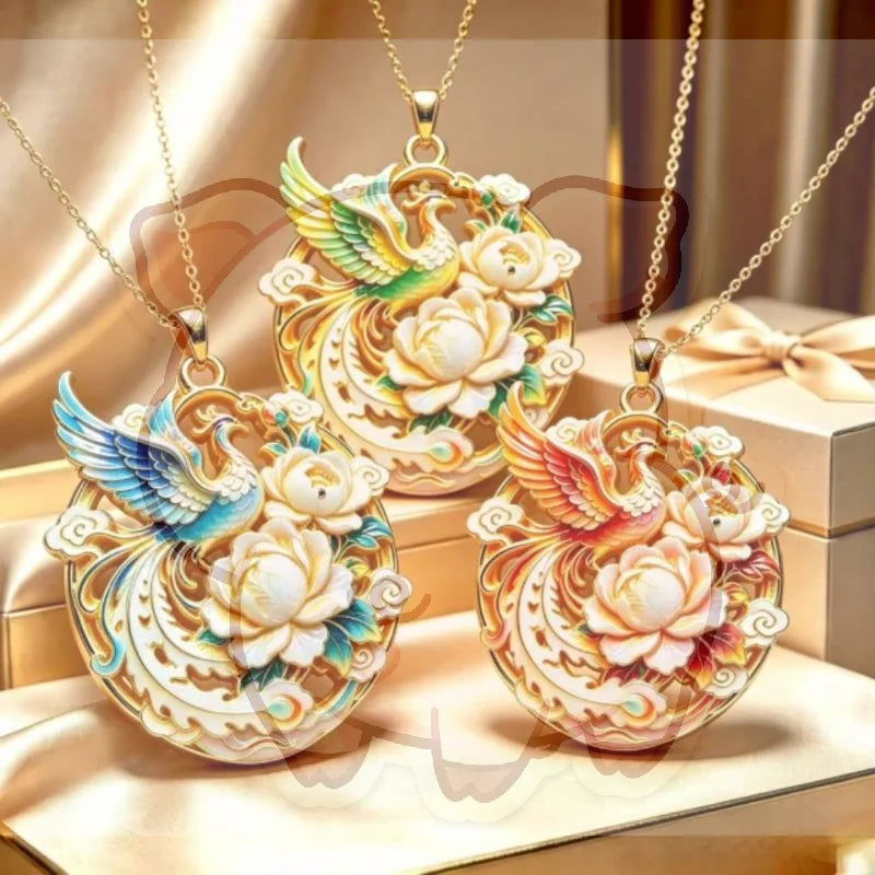 Chinese Enamel Pendant Necklace – Guan Gong Gold-Plated