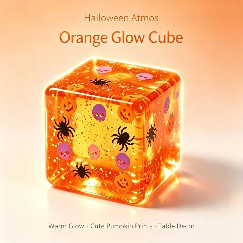 Halloween Ice Cube Squishy Toy – Pumpkin Spider Fidget