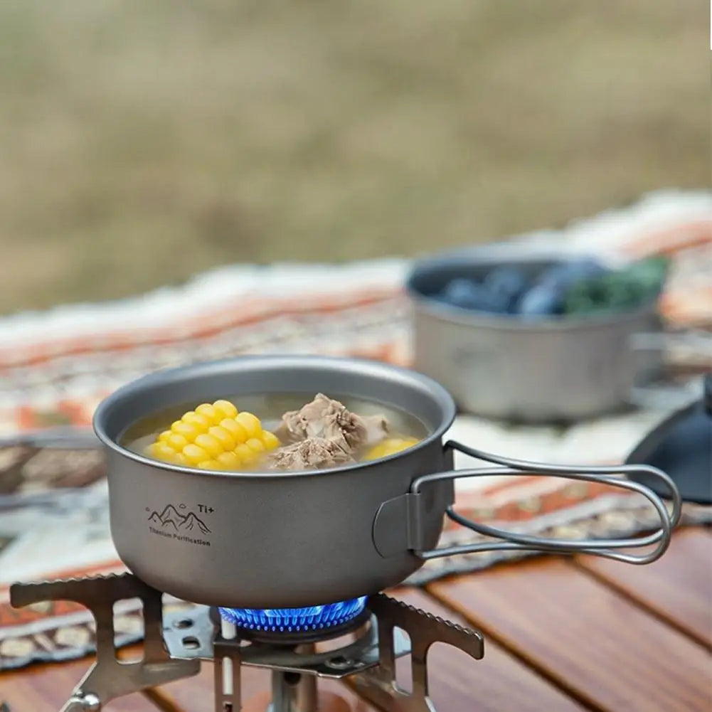 Ultralight Titanium Camping Pot – Portable Outdoor Cookware