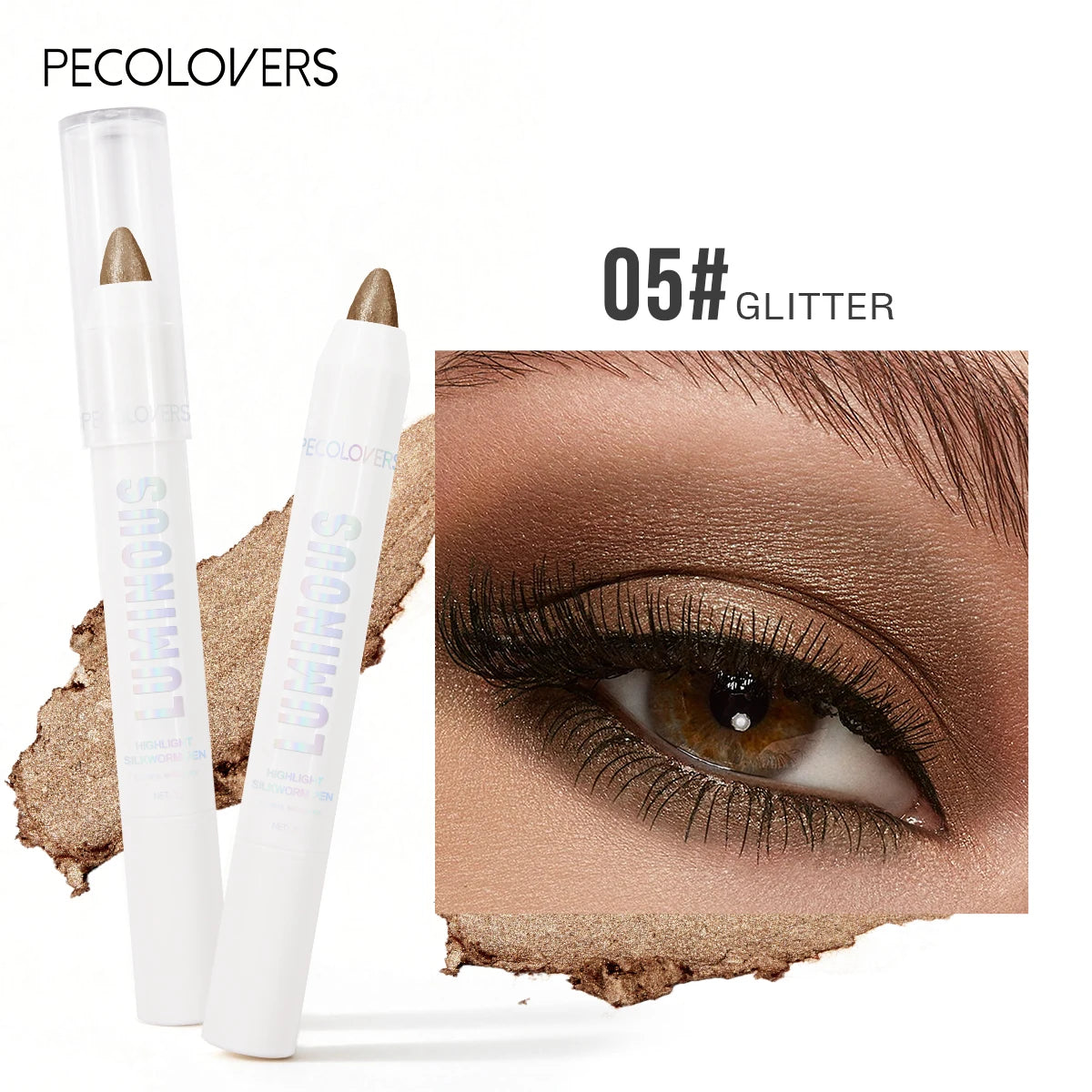 Pearl White Glitter Eyeshadow Pen – Brightening Shimmer Liner