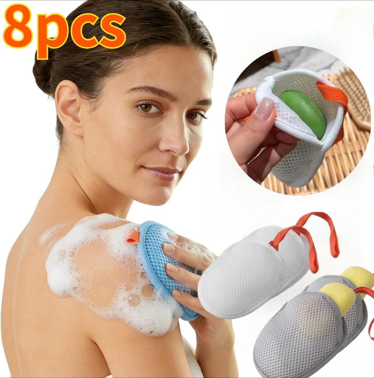 Mesh Soap Saver Pouch – Foaming Bar Soap Bag & Body Scrubber