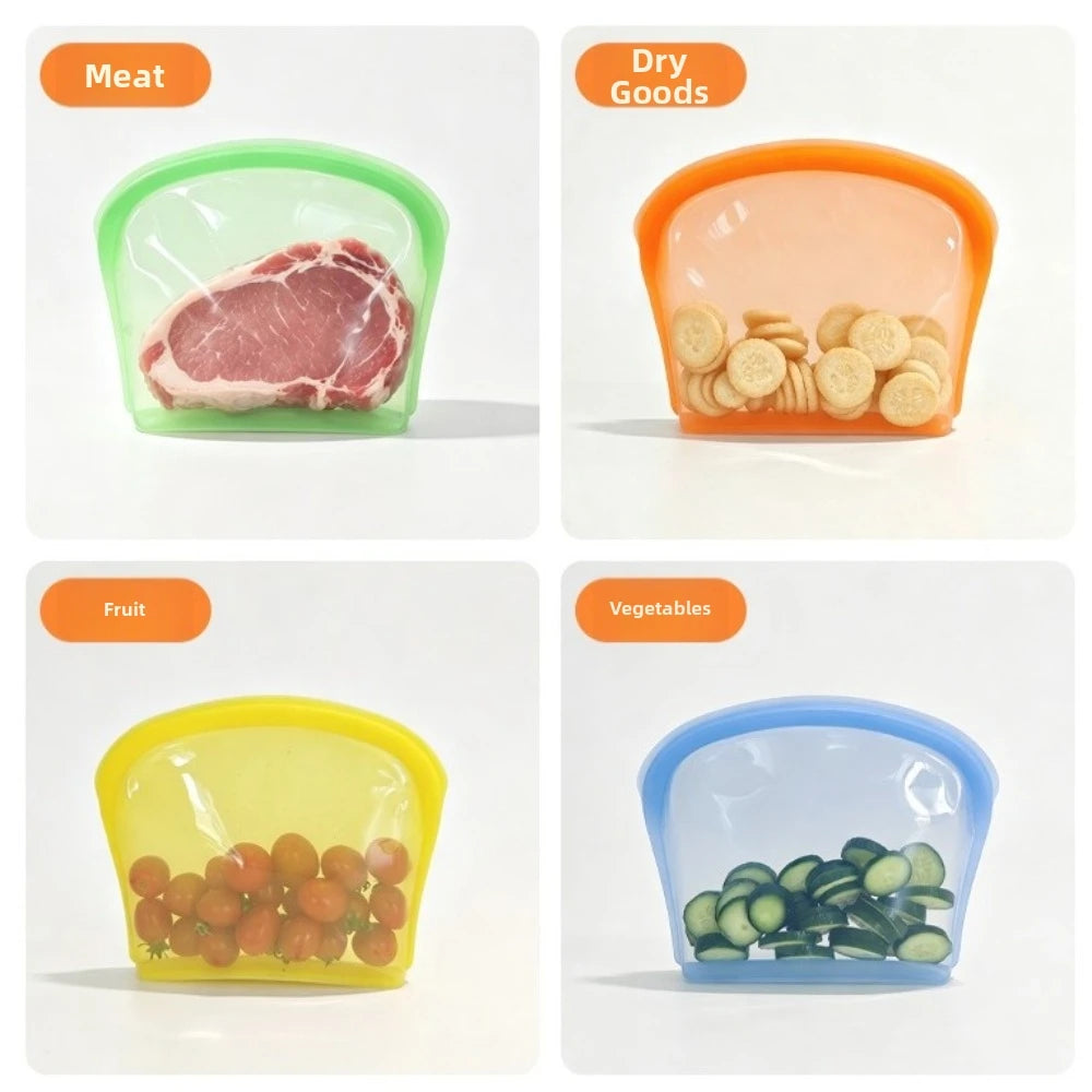 Silicone Food Storage Bag 800ml – Reusable, Leakproof, BPA Free
