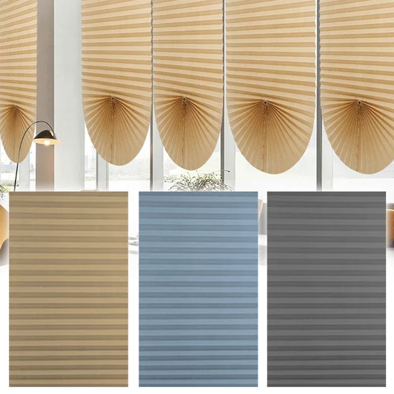 Self-Adhesive Pleated Blinds – Half Blackout Window Shades